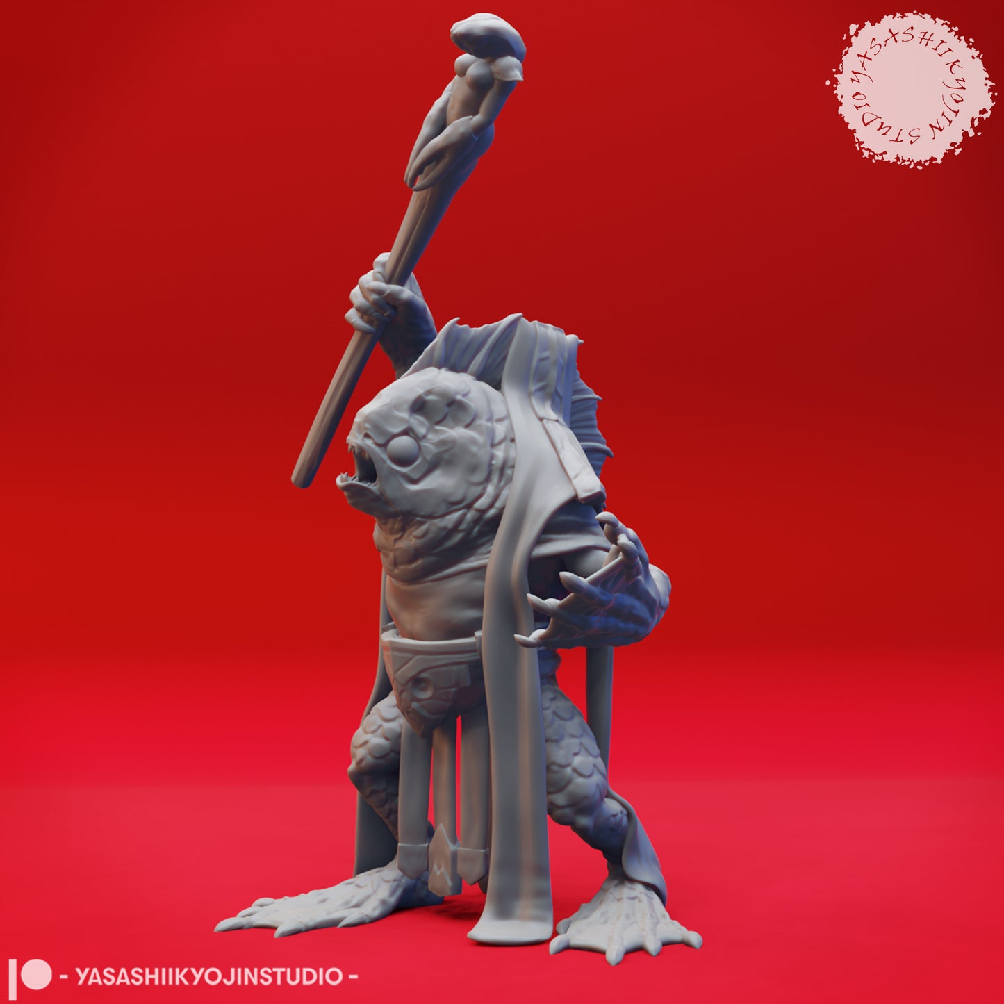 Kuo-Toa - Archpriest - 3D Printed Minis for Tabletop Gaming, Dungeons and Dragons, Pathfinder, Kings of War and other RPG's