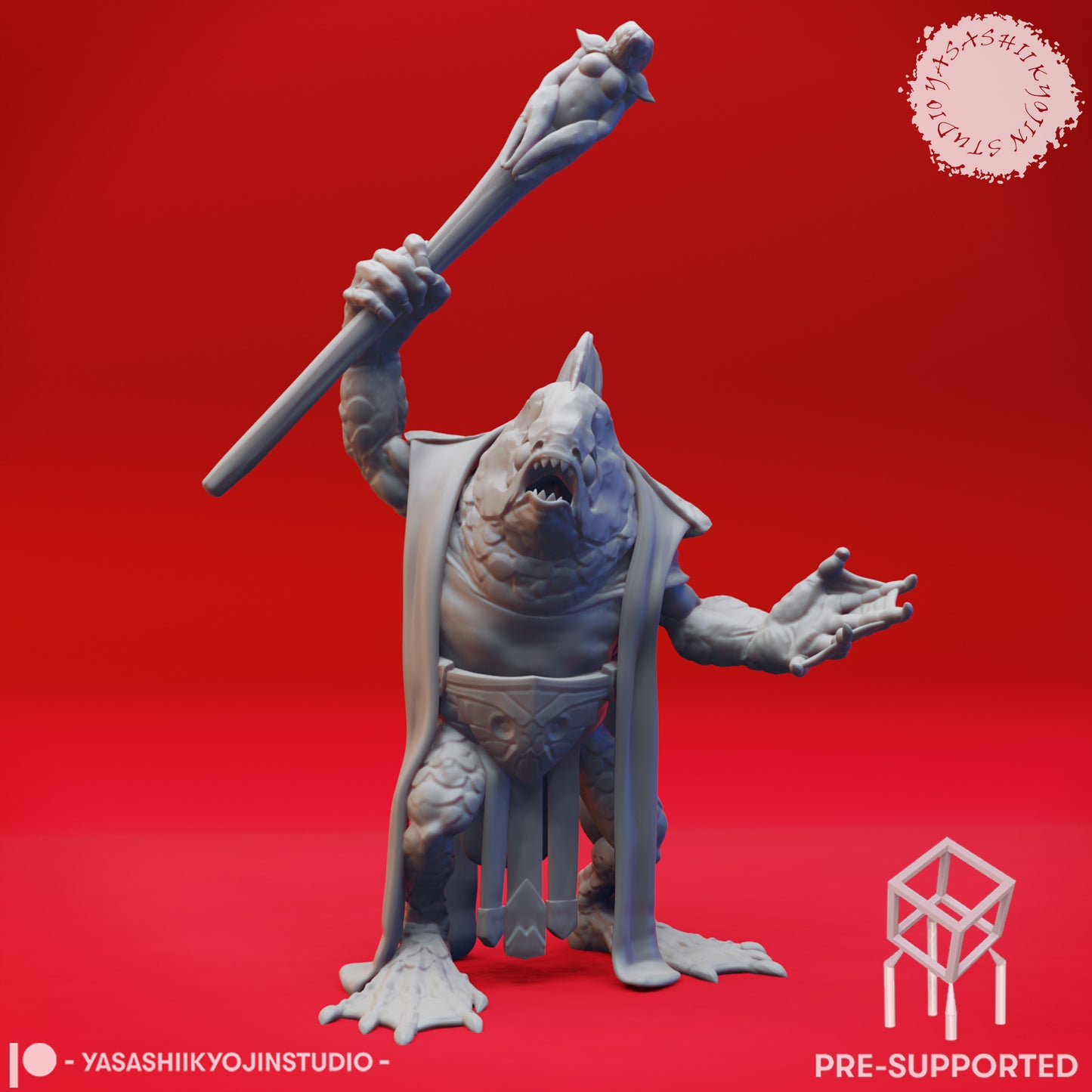 Kuo-toa - Archpriest - Tabletop Miniatures (Pre-Supported STL)