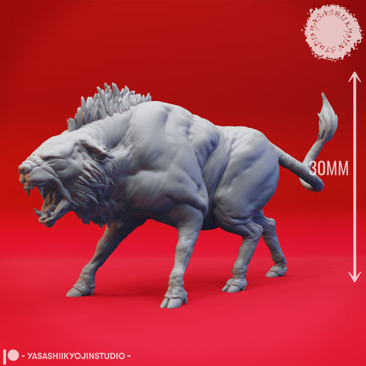 Leucrotta - Aggravated - 3D Printed Mini for Tabletop Gaming, Dungeons and Dragons, Pathfinder, Kings of War and other RPG's