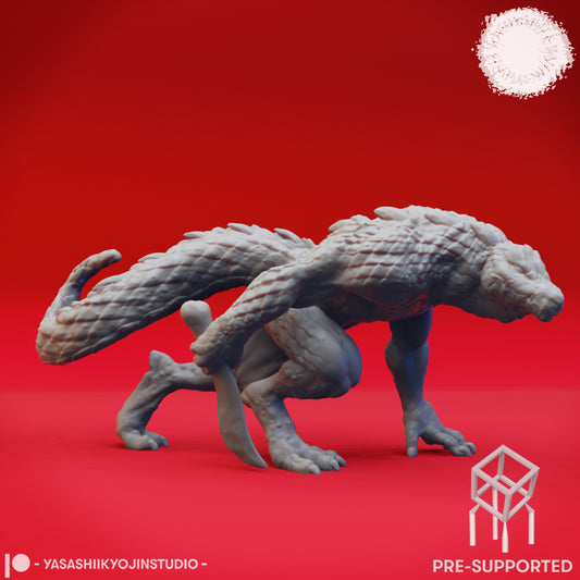 Lizardfolk - Stalker - Tabletop Miniature (Pre-Supported STL)