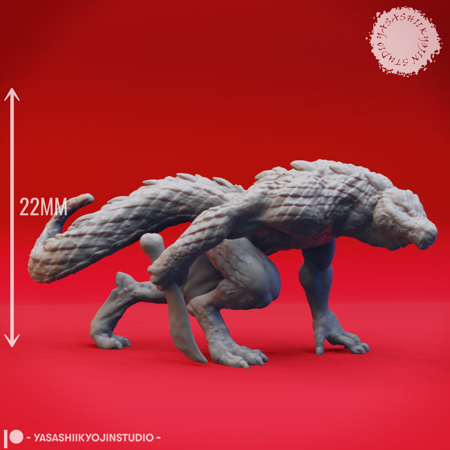 Lizardfolk - Stalker - Tabletop Miniature (Pre-Supported STL)
