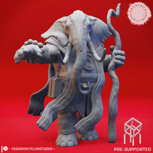 Loxodon Druid - Tabletop Miniatures (Pre-Supported STL)