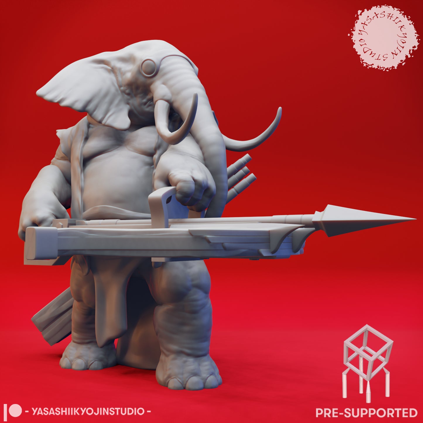 Loxodon Ranger - Tabletop Miniatures (Pre-Supported STL)