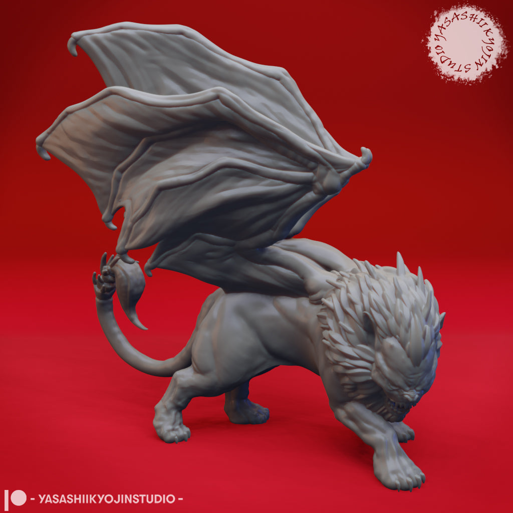 Manticore - 3D Printed Mini for Tabletop Gaming, Dungeons and Dragons, Pathfinder, Kings of War and other RPG's