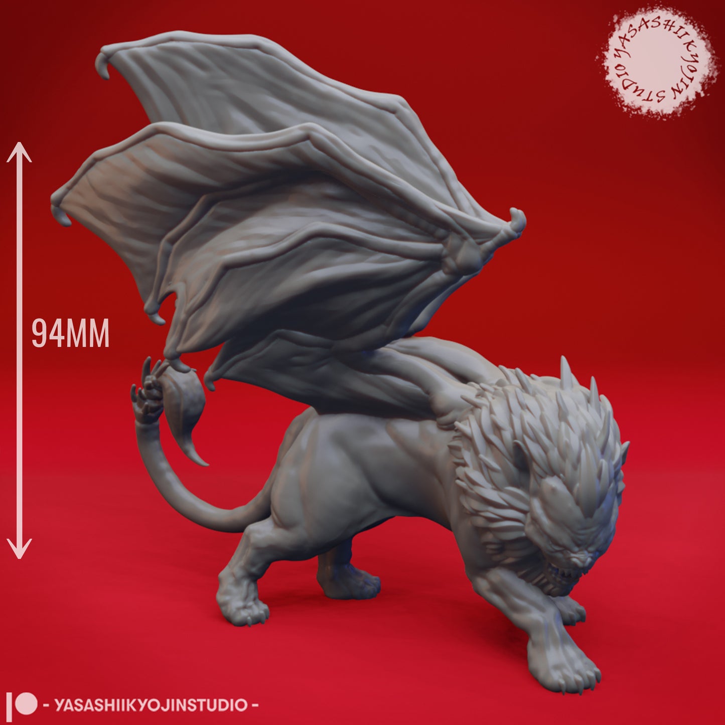 Manticore - 3D Printed Mini for Tabletop Gaming, Dungeons and Dragons, Pathfinder, Kings of War and other RPG's