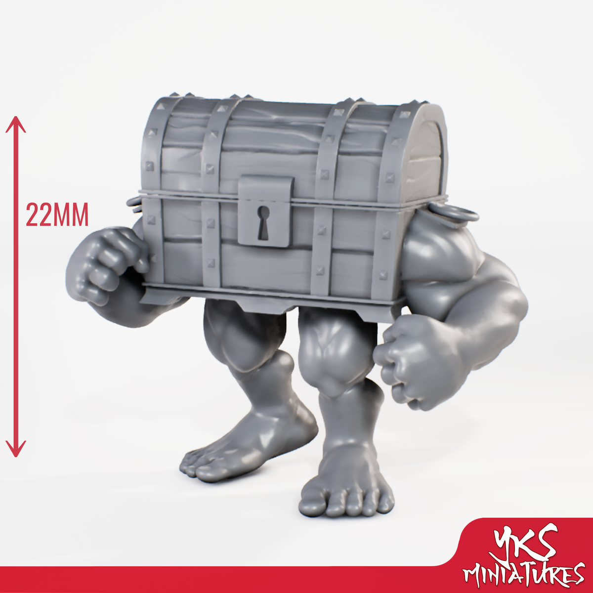 Mimic - Brawler - 3D Printed Mini for Tabletop Gaming, Dungeons and Dragons, Pathfinder, Kings of War and other RPG's