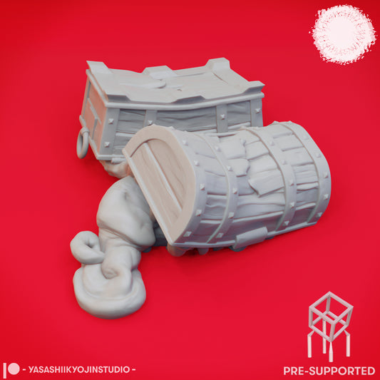 Mimic - Defeated - Tabletop Miniature (Pre-Supported STL)