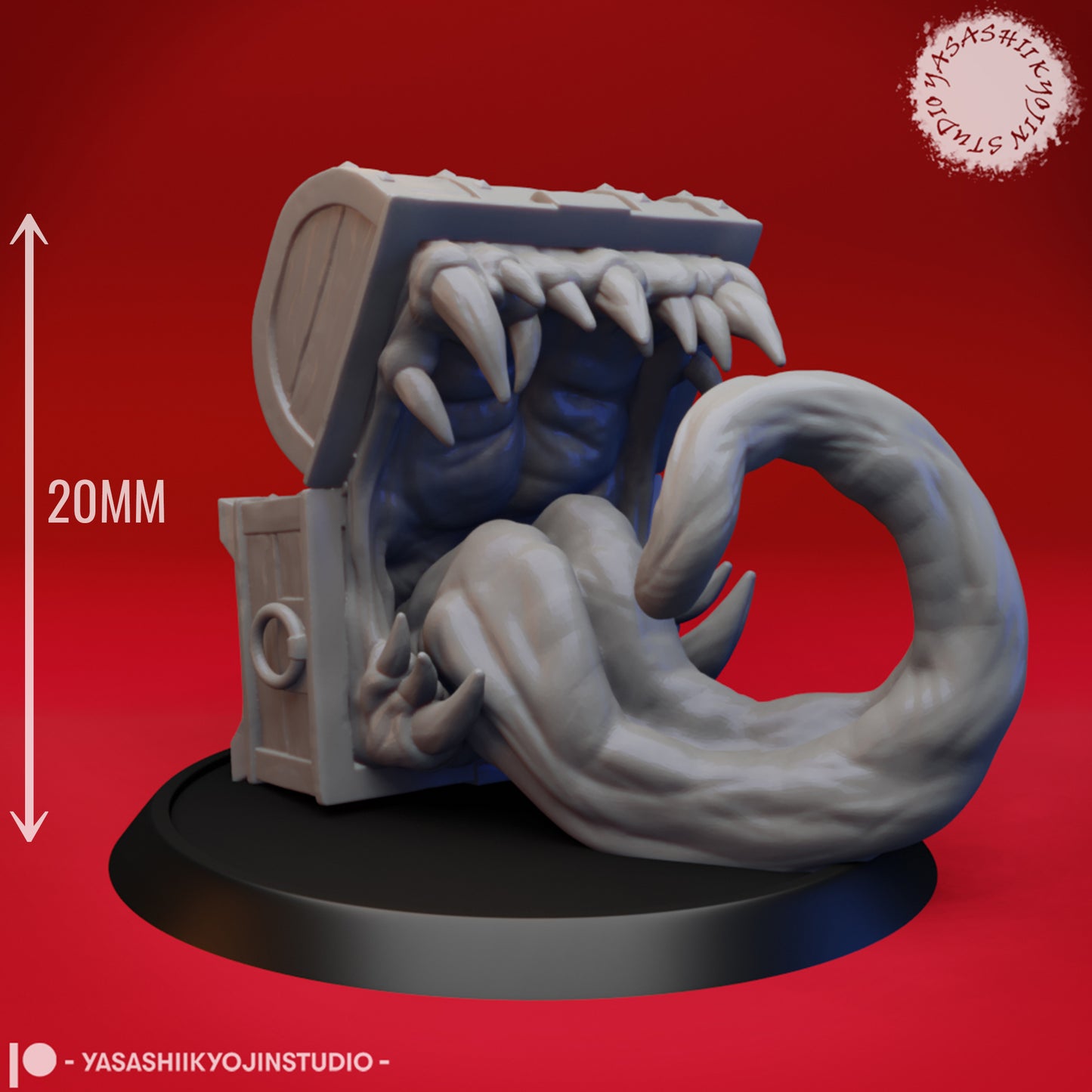 Mimic - Gaping - 3D Printed Mini for Tabletop Gaming, Dungeons and Dragons, Pathfinder, Kings of War and other RPG's