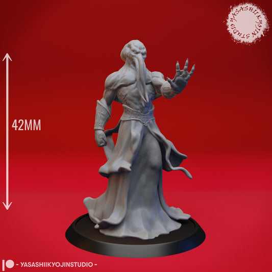 Mind Flayer - Sorceror - 3D Printed Mini for Tabletop Gaming, Dungeons and Dragons, Pathfinder, Kings of War and other RPG's