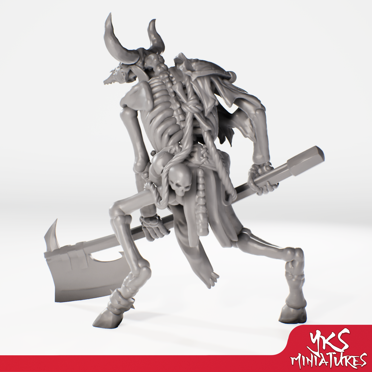 Minotaur - Skeleton - 3D Printed Mini for Tabletop Gaming, Dungeons and Dragons, Pathfinder, Kings of War and other RPG's