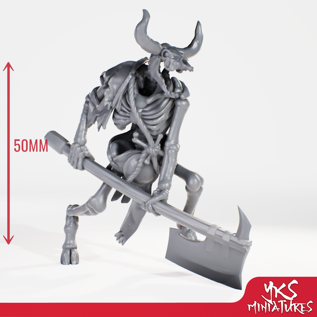 Minotaur - Skeleton - 3D Printed Mini for Tabletop Gaming, Dungeons and Dragons, Pathfinder, Kings of War and other RPG's