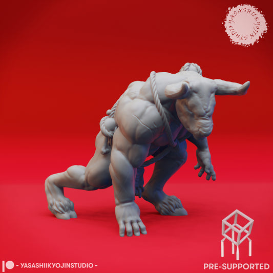 Minotaur - Charging - Tabletop Miniature (Pre-Supported STL)