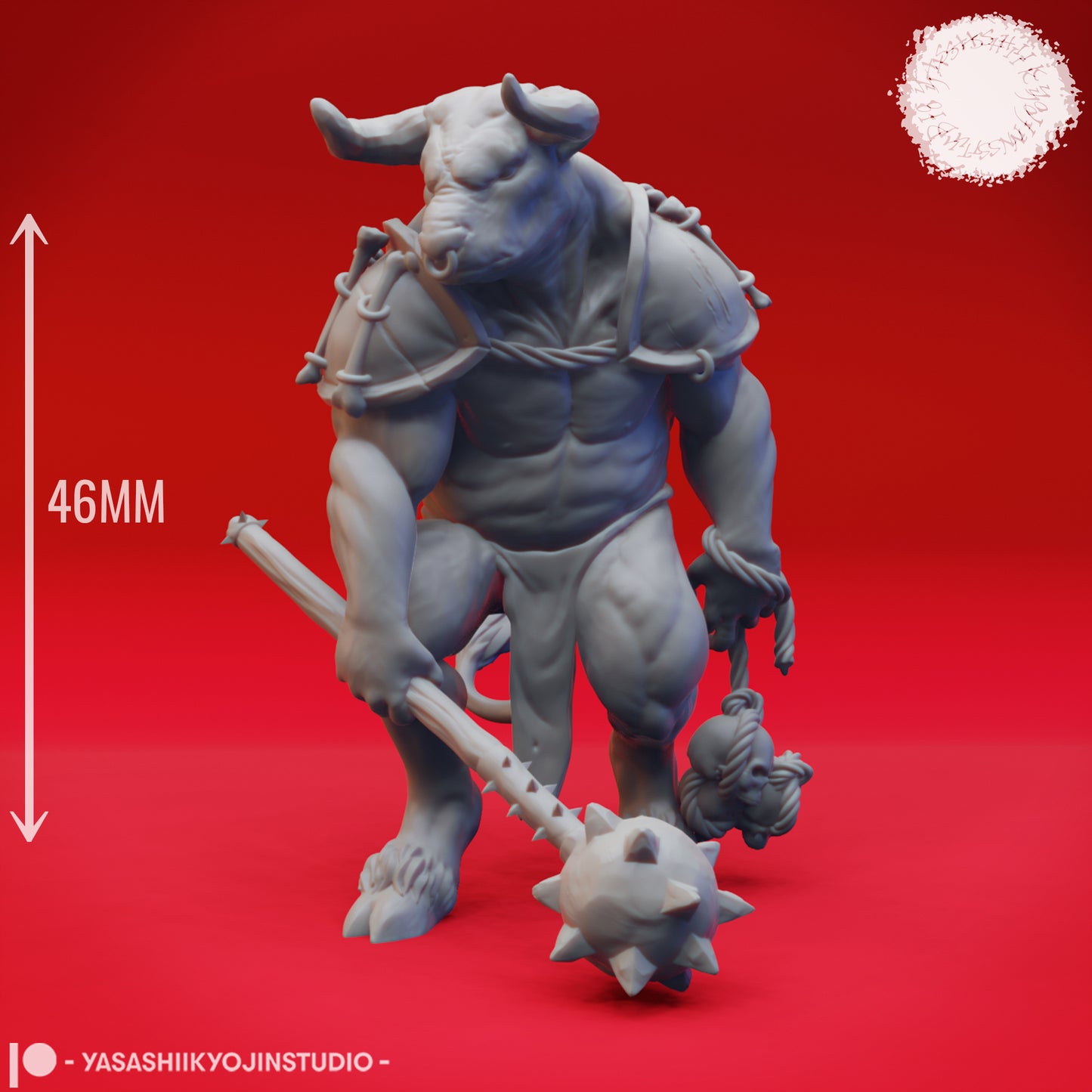 Minotaur - Mace - Tabletop Miniature (Pre-Supported STL)