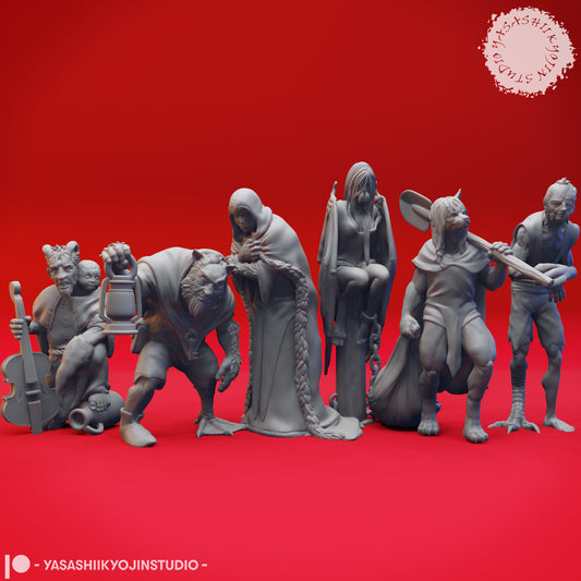 Mongrelfolk - The Belviews - Bundle - 3D Printed Mini for Tabletop Gaming, Dungeons and Dragons, Pathfinder, Kings of War and other RPG's