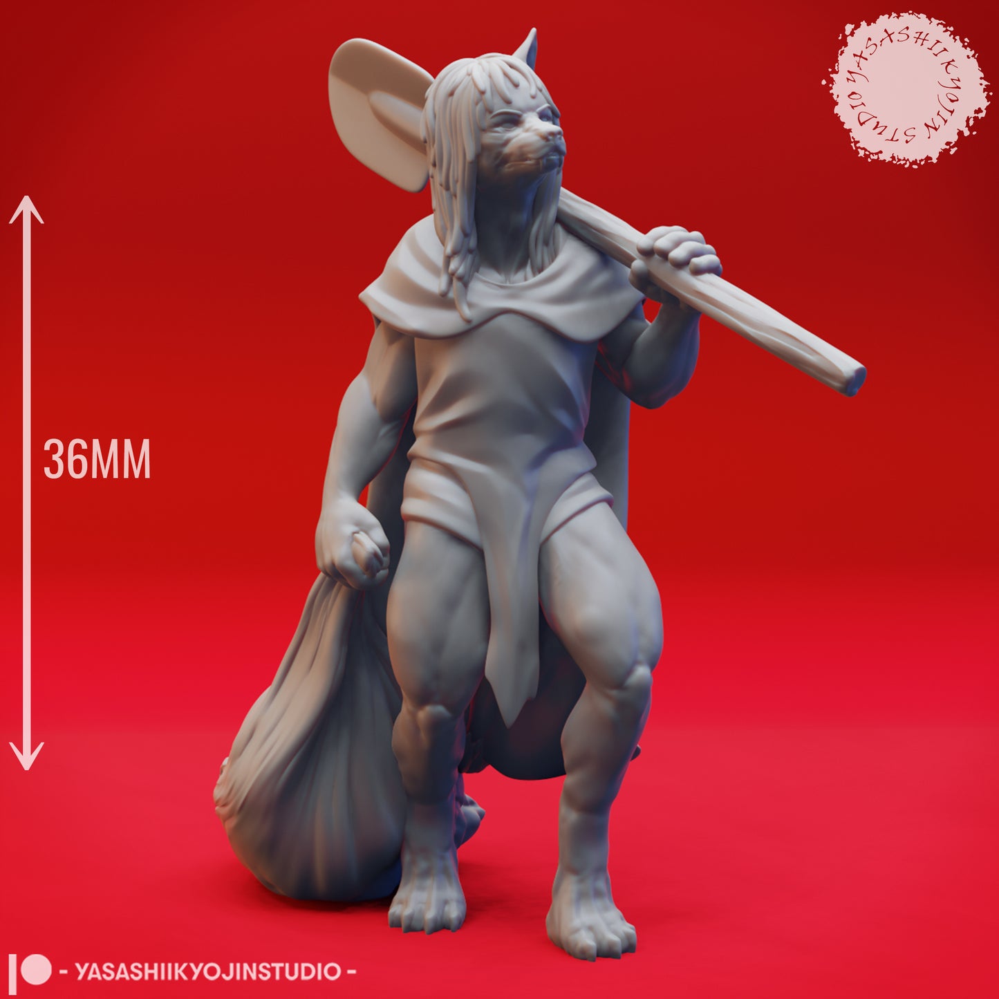 Mongrelfolk - Otto - Tabletop Miniature (Pre-Supported STL)