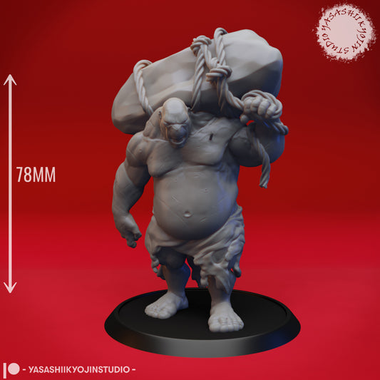 Ogre - Boulder - 3D Printed Mini for Tabletop Gaming, Dungeons and Dragons, Pathfinder, Kings of War and other RPG's
