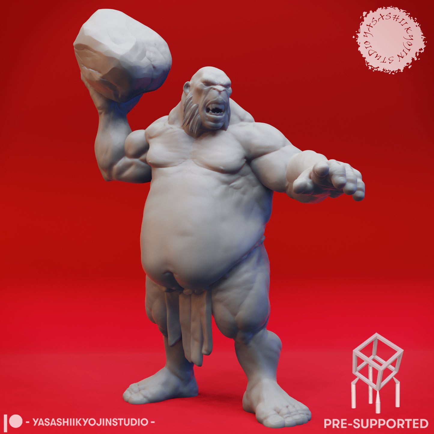 Ogre - Thrower - Tabletop Miniature (Pre-Supported STL)