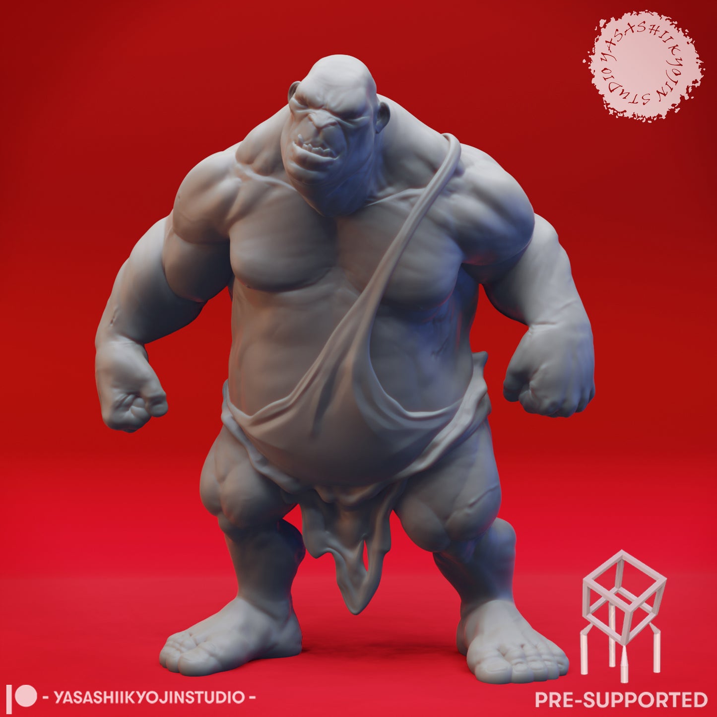 Ogre - Brawler - Tabletop Miniature (Pre-Supported STL)