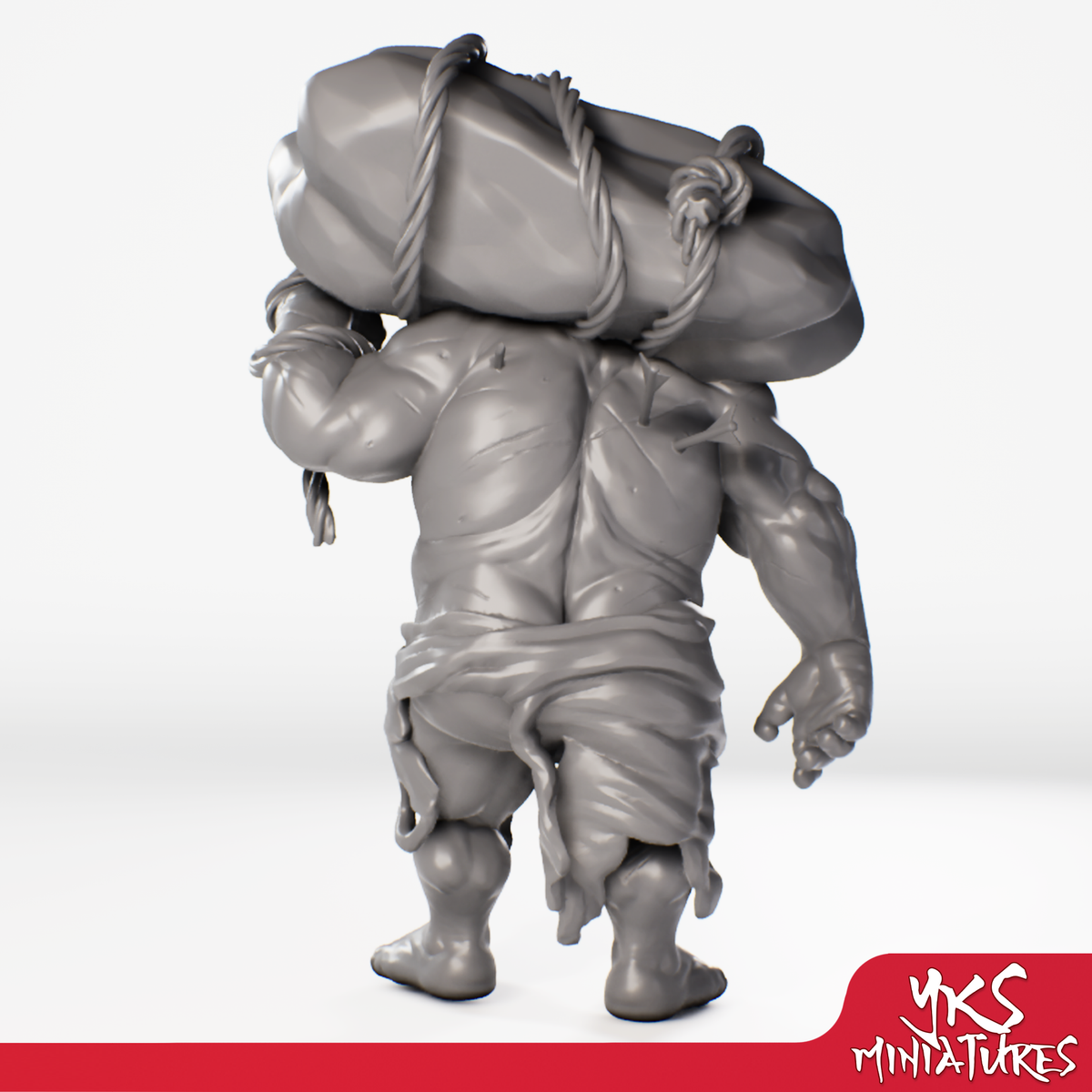Ogre - Boulder - 3D Printed Mini for Tabletop Gaming, Dungeons and Dragons, Pathfinder, Kings of War and other RPG's