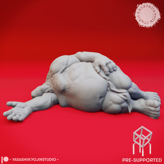 Ogre - Defeated - Tabletop Miniature (Pre-Supported STL)