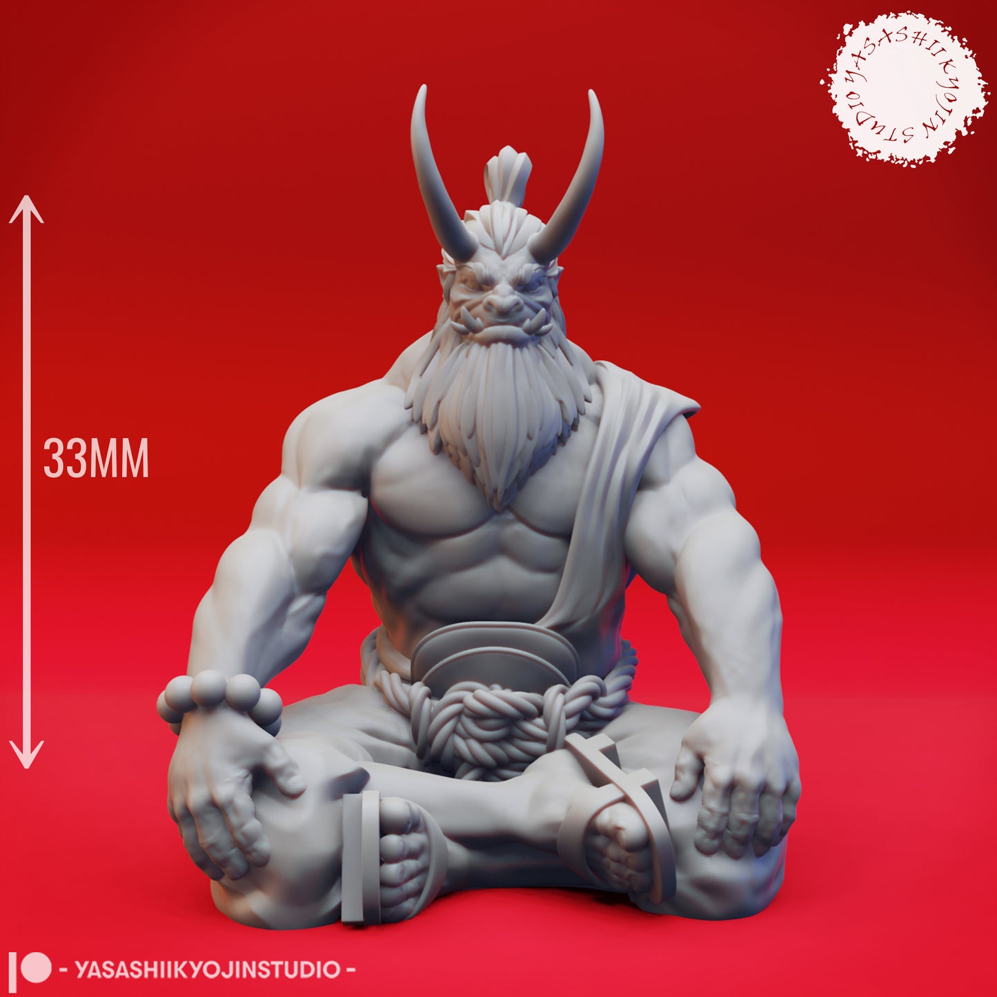 Oni - Meditating - Tabletop Miniature (Pre-Supported STL)