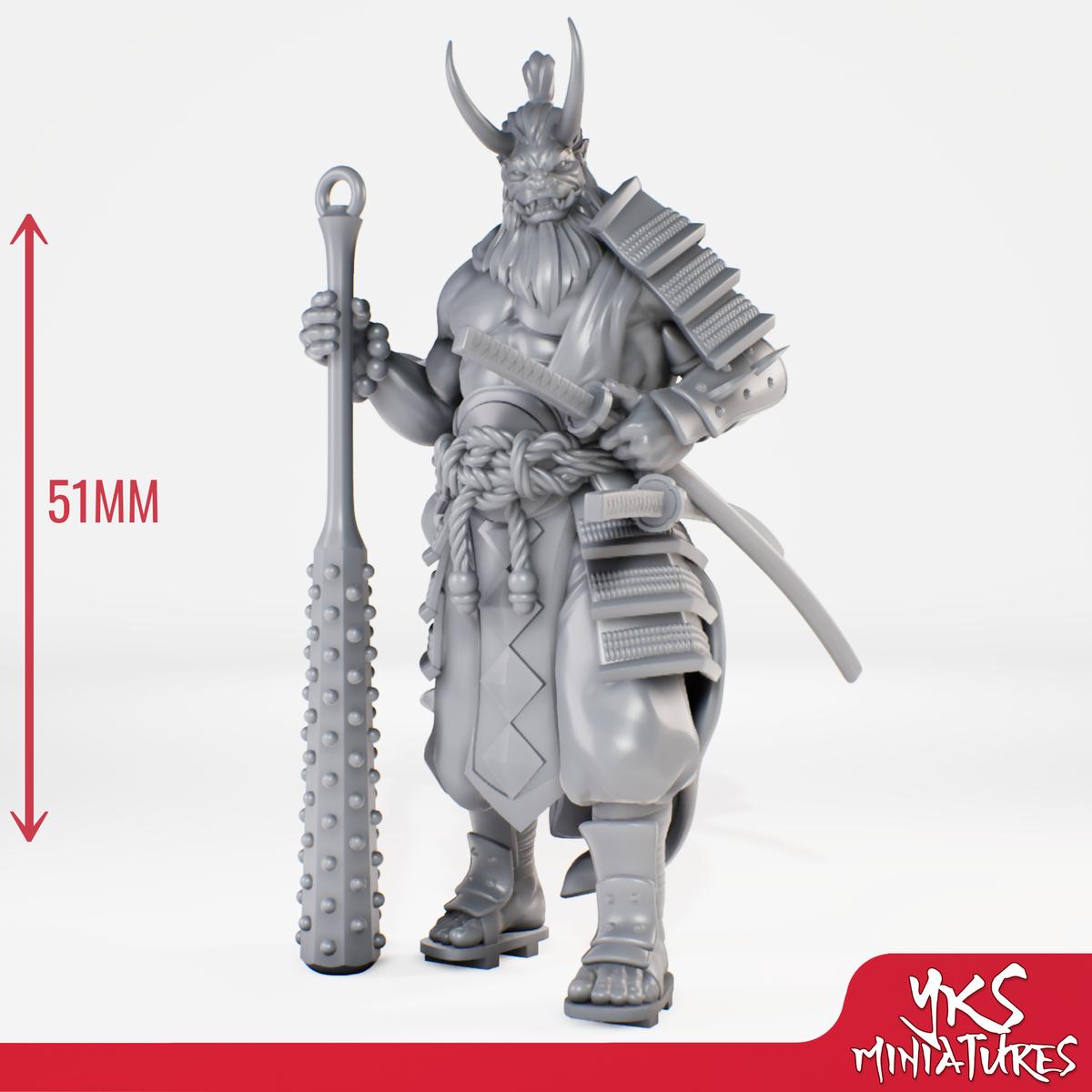 Oni - Champion - 3D Printed Mini for Tabletop Gaming, Dungeons and Dragons, Pathfinder, Kings of War and other RPG's
