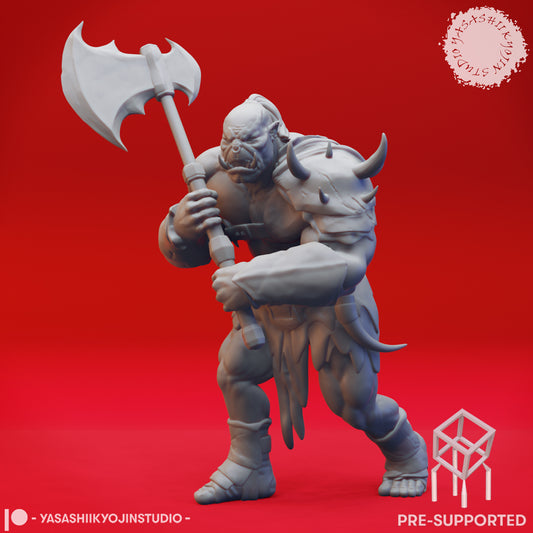 Orc - Axe - Tabletop Miniature (Pre-Supported STL)