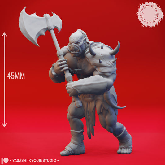 Orc - Axe - 3D Printed Mini for Tabletop Gaming, Dungeons and Dragons, Pathfinder, Kings of War and other RPG's