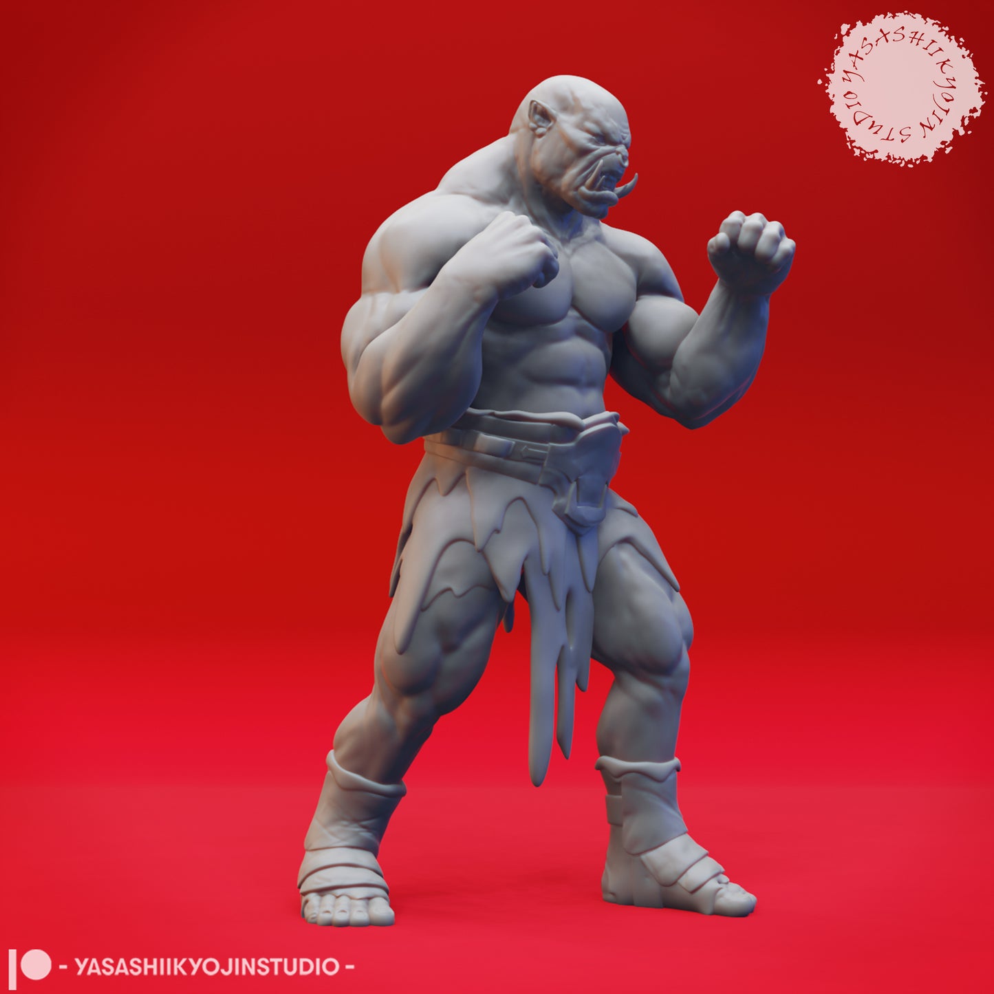Orc - Brawler - Tabletop Miniature (Pre-Supported STL)