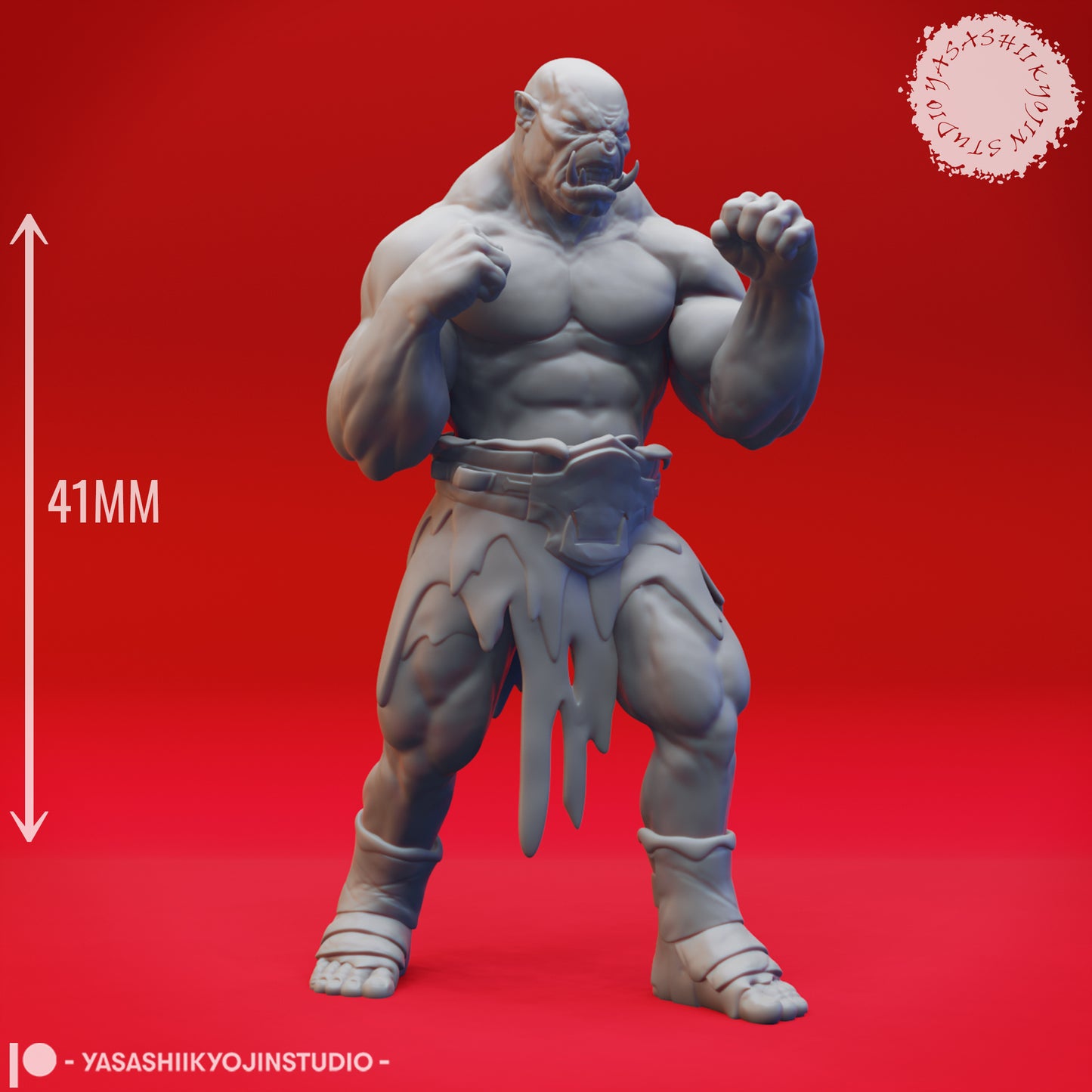 Orc - Brawler - Tabletop Miniature (Pre-Supported STL)