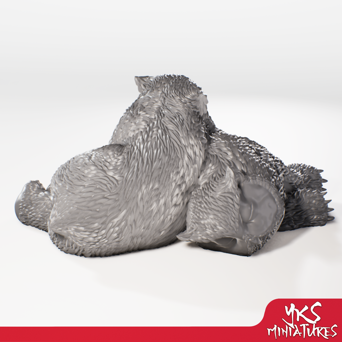 Owlbear Cubs - Sleeping - 3D Printed Mini for Tabletop Gaming, Dungeons and Dragons, Pathfinder, Kings of War and other RPG's