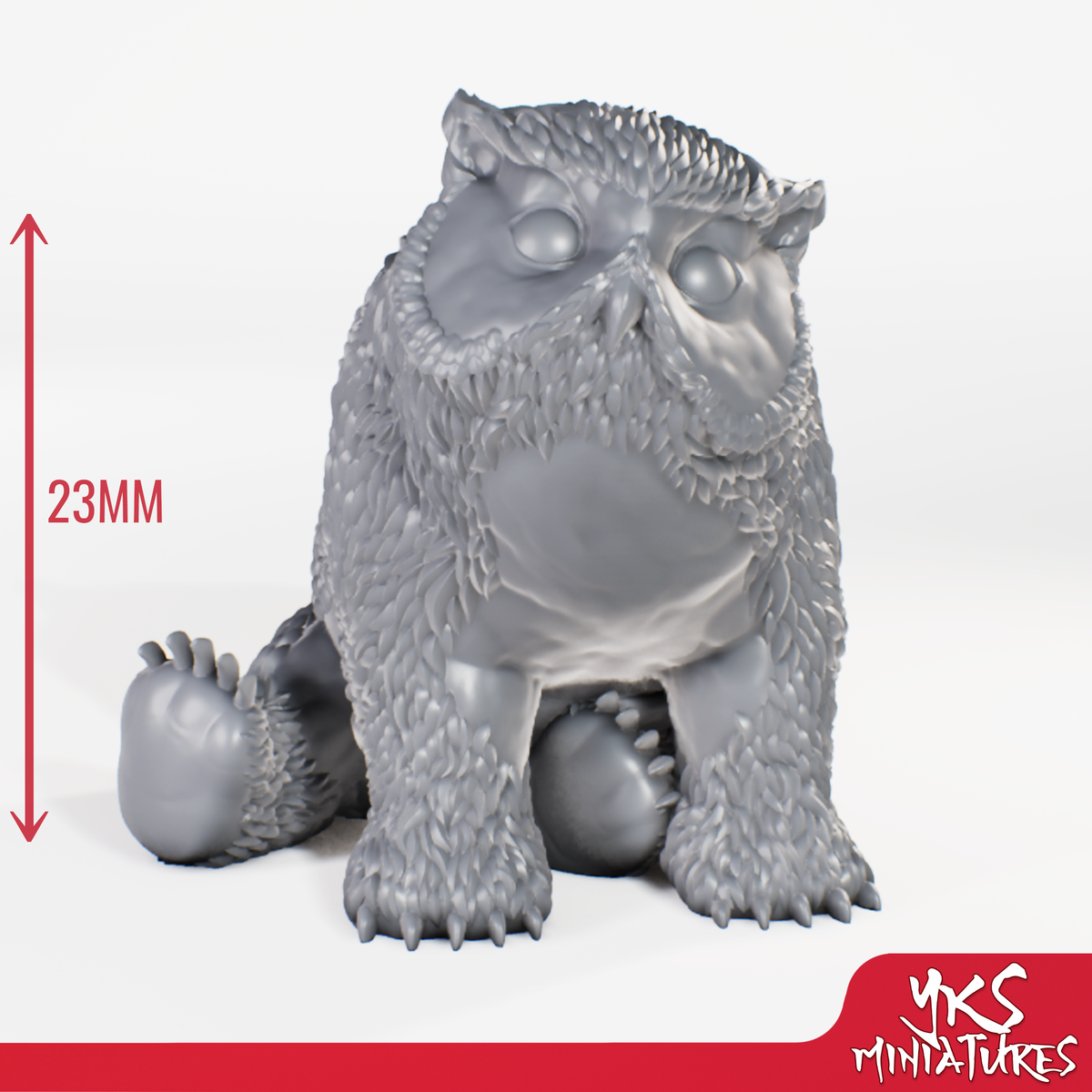 Owlbear Cub - 3D Printed Mini for Tabletop Gaming, Dungeons and Dragons, Pathfinder, Kings of War and other RPG's