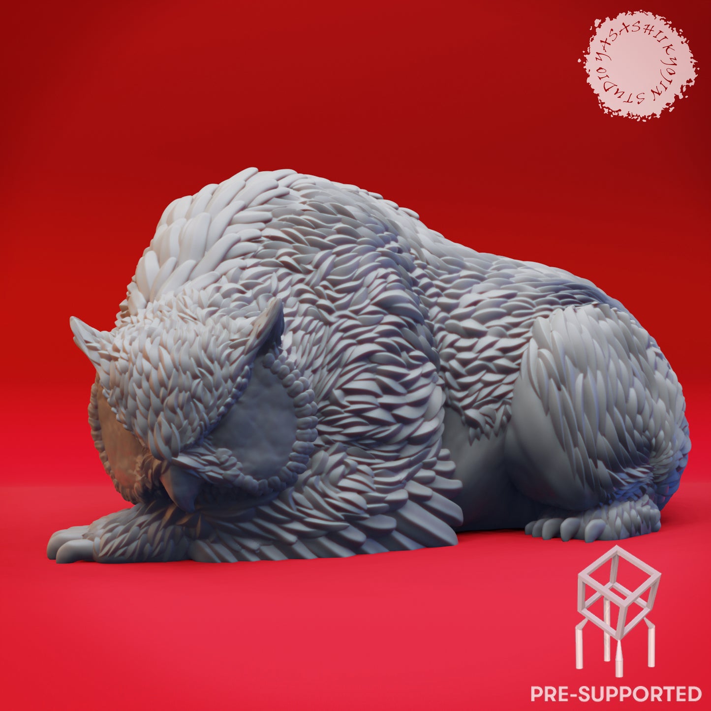 Owlbear - Sleeping - Tabletop Miniature (Pre-Supported STL)