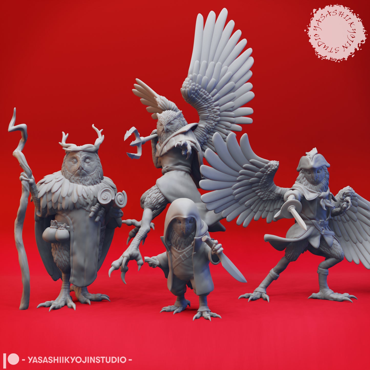 Parliament of Owlin - Bundle - 3D Printed Minis for Tabletop Gaming, Dungeons and Dragons, Pathfinder, Kings of War and other RPG's