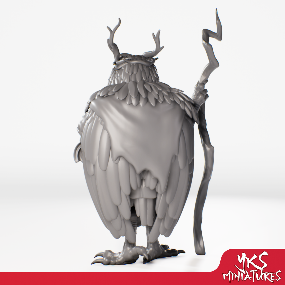 Owlin - Druid - 3D Printed Mini for Tabletop Gaming, Dungeons and Dragons, Pathfinder, Kings of War and other RPG's