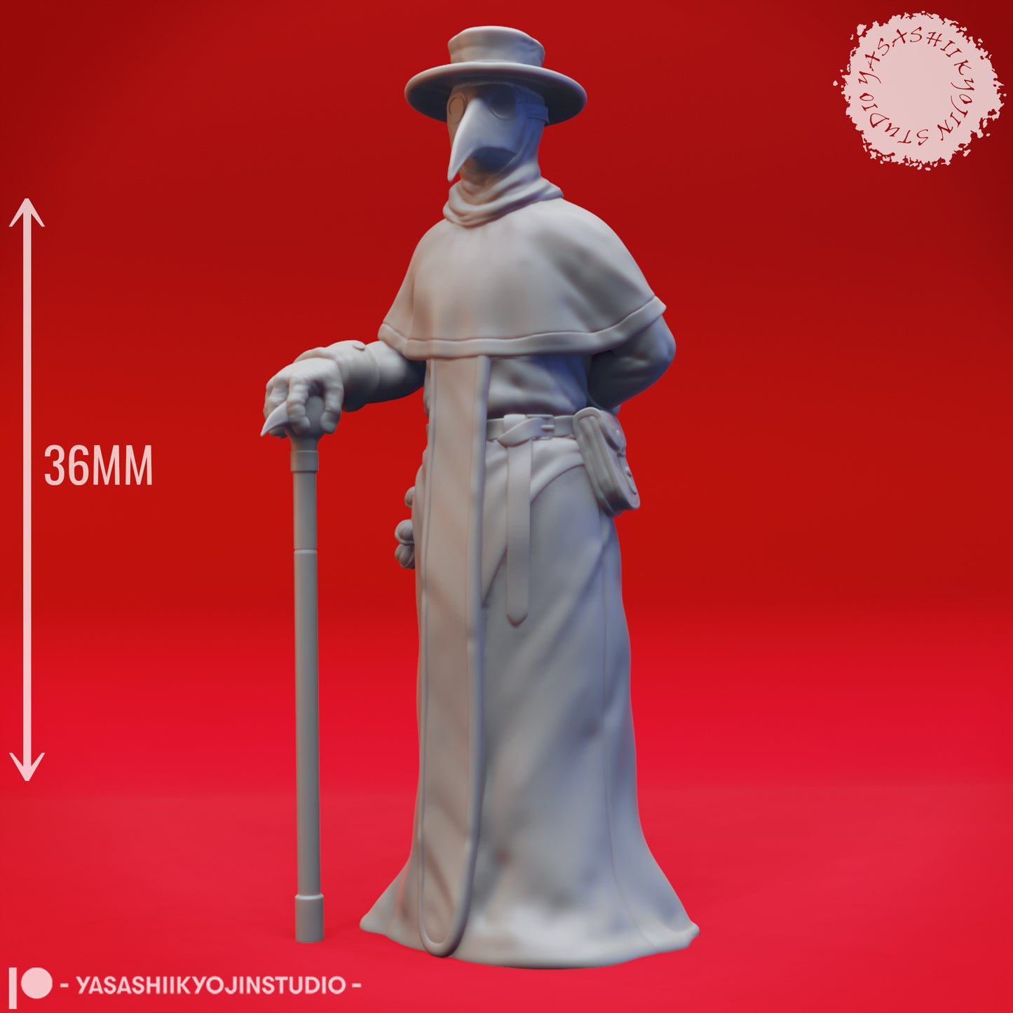 Plague Doctor - Cleric - Tabletop Miniatures (Pre-Supported STL)