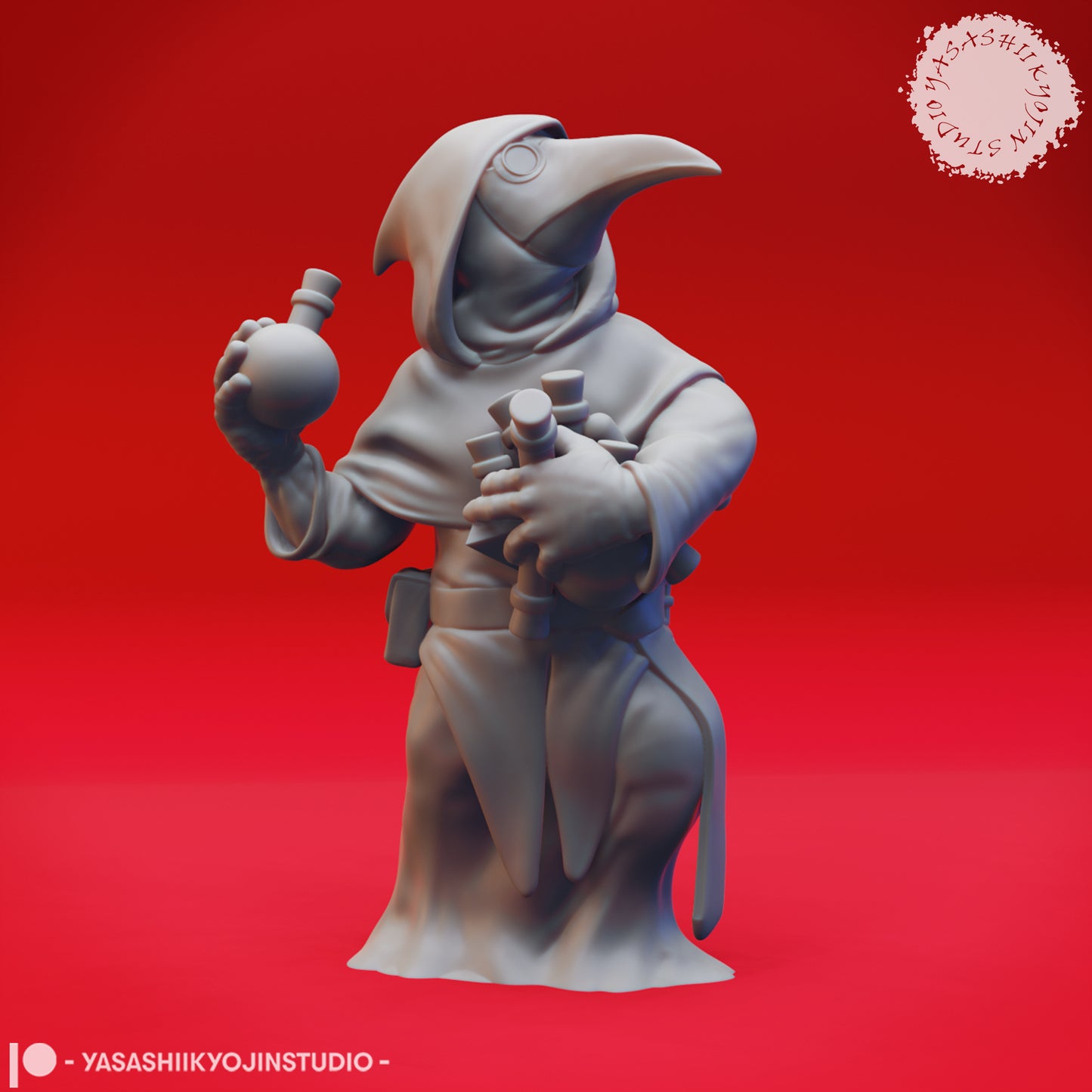 Plague Doctor - Smol - 3D Printed Mini for Tabletop Gaming, Dungeons and Dragons, Pathfinder, Kings of War and other RPG's