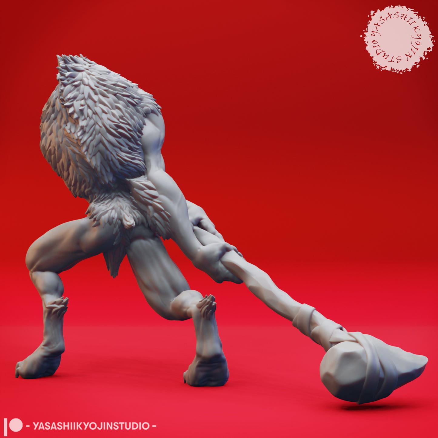 Quaggoth - Stone Club - 3D Printed Mini for Tabletop Gaming, Dungeons and Dragons, Pathfinder, Kings of War and other RPG's