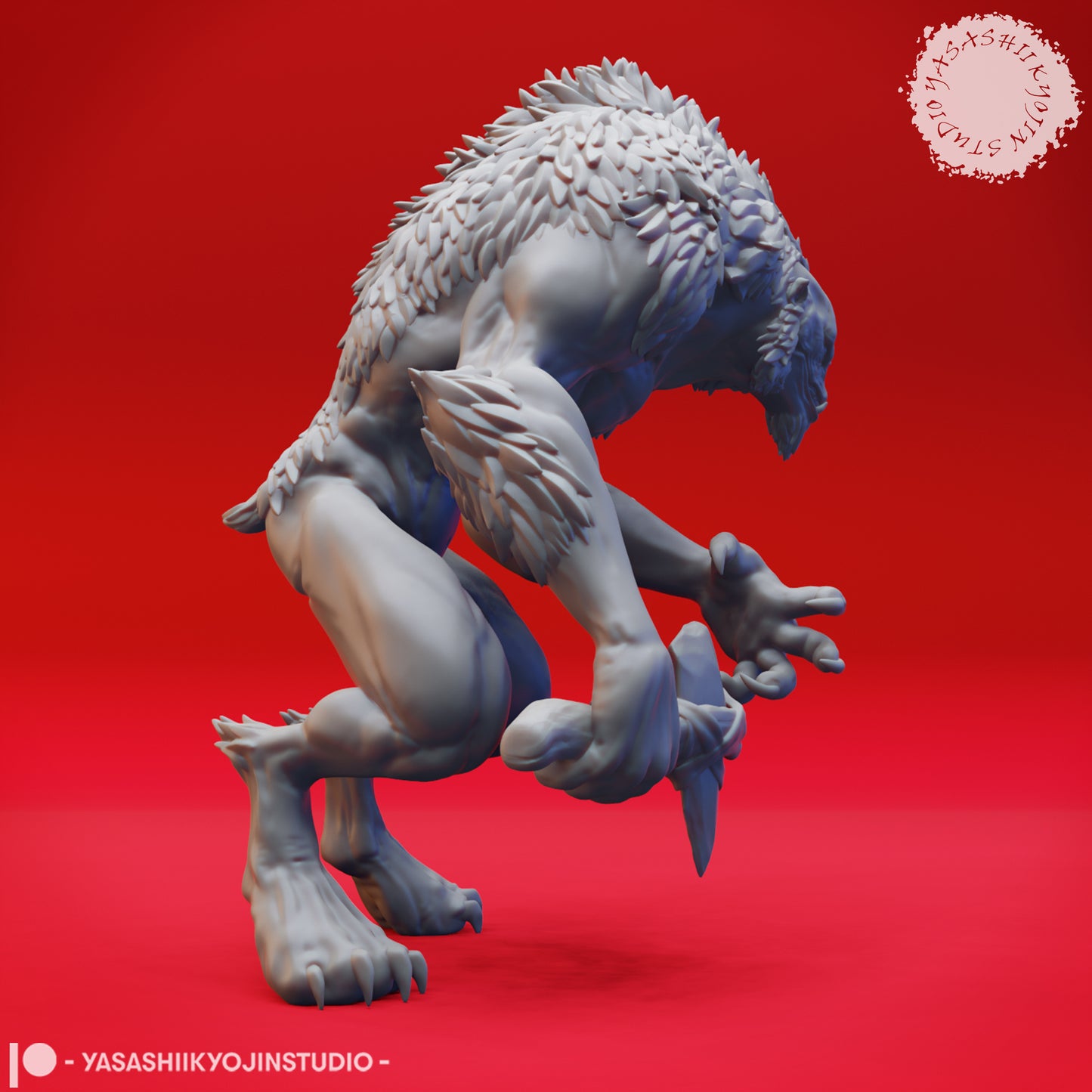 Quaggoth - Stone Hatchet - Tabletop Miniatures (Pre-Supported STL)