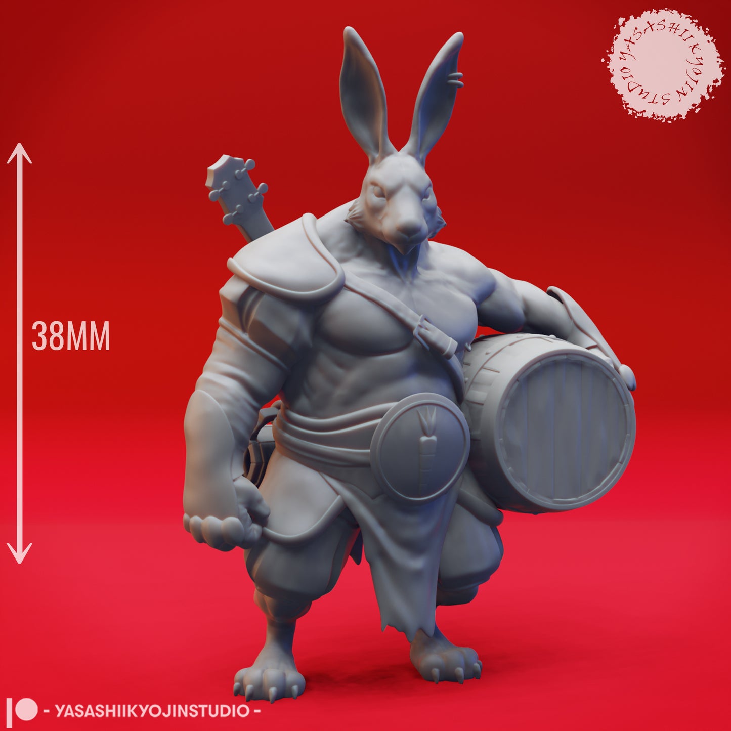 Rabbitfolk - Bardbarian - Tabletop Miniature (Pre-Supported STL)