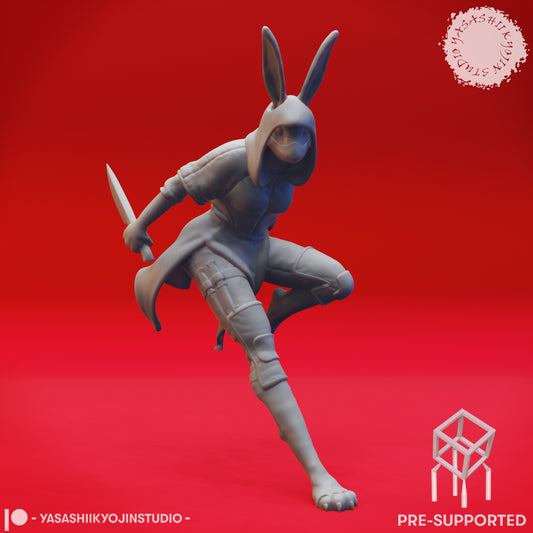 Rabbitfolk - Rogue - Tabletop Miniature (Pre-Supported STL)