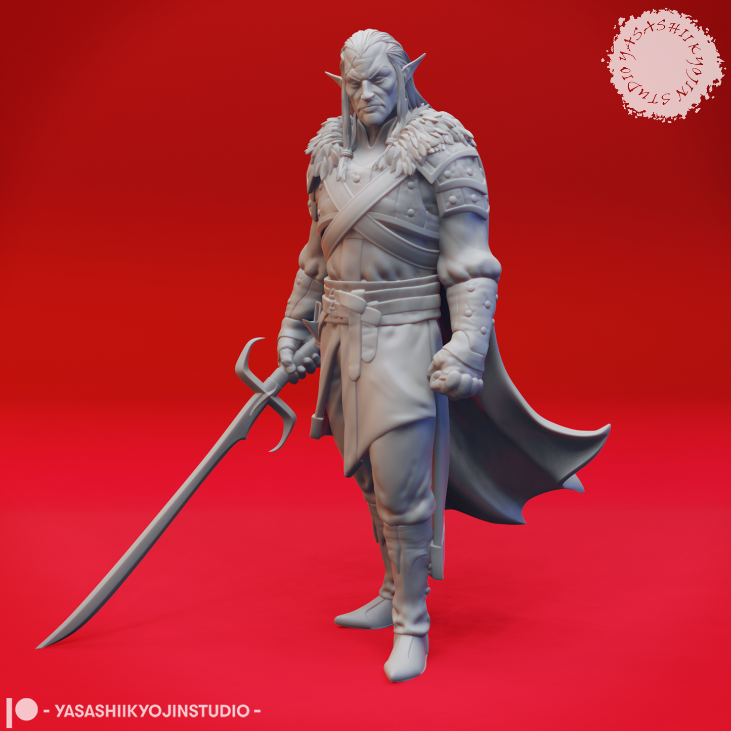 Rahadin - Dusk Elf Chamberlain - 3D Printed Mini for Tabletop Gaming, Dungeons and Dragons, Pathfinder, Kings of War and other RPG's
