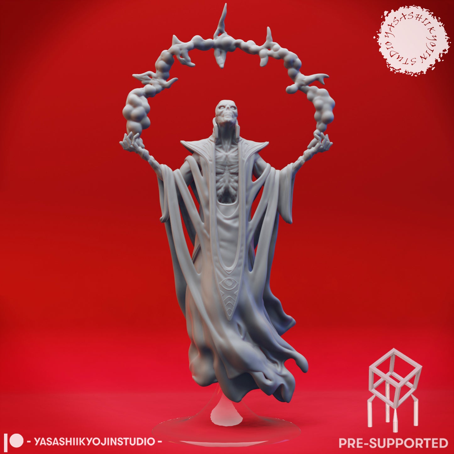 Red Wizard - Lich - Tabletop Miniatures (Pre-Supported STL)
