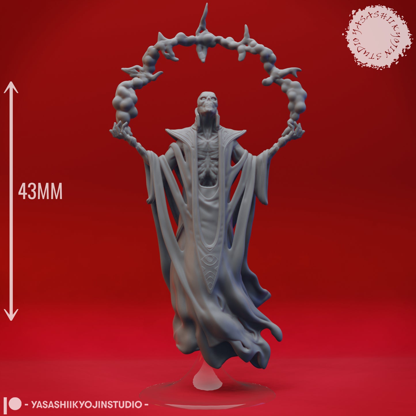 Red Wizard - Lich - Tabletop Miniatures (Pre-Supported STL)