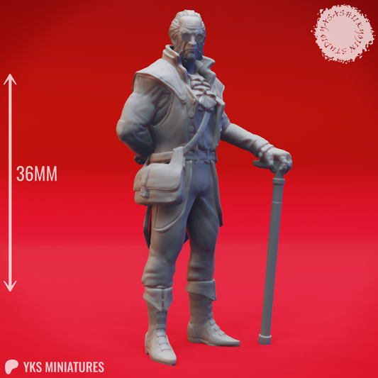 Rudolph van Richten (Rictavio) - 3D Printed Mini for Tabletop Gaming, Dungeons and Dragons, Pathfinder, Kings of War and other RPG's