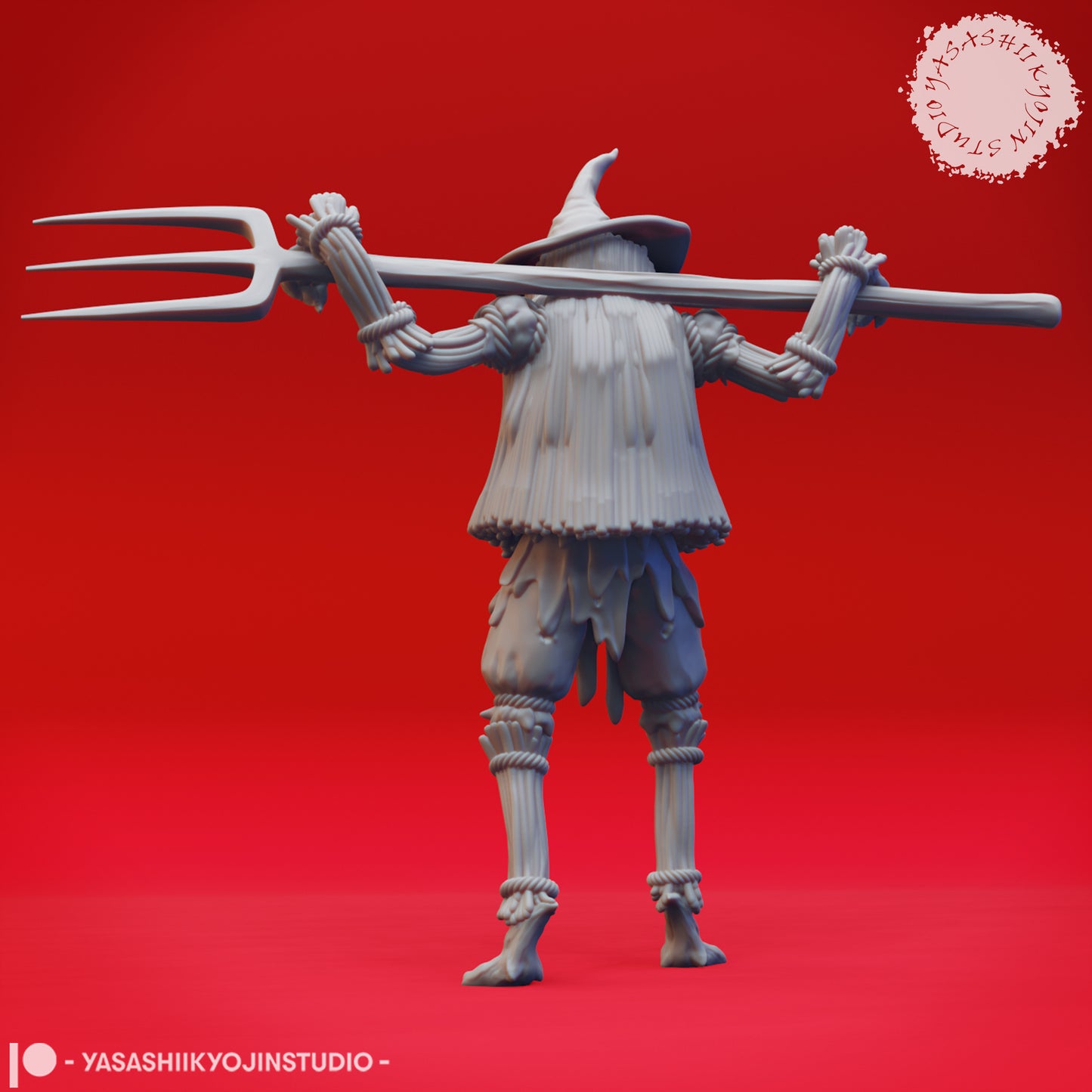 Scarecrow - Pitchfork - Tabletop Miniature (Pre-Supported STL)