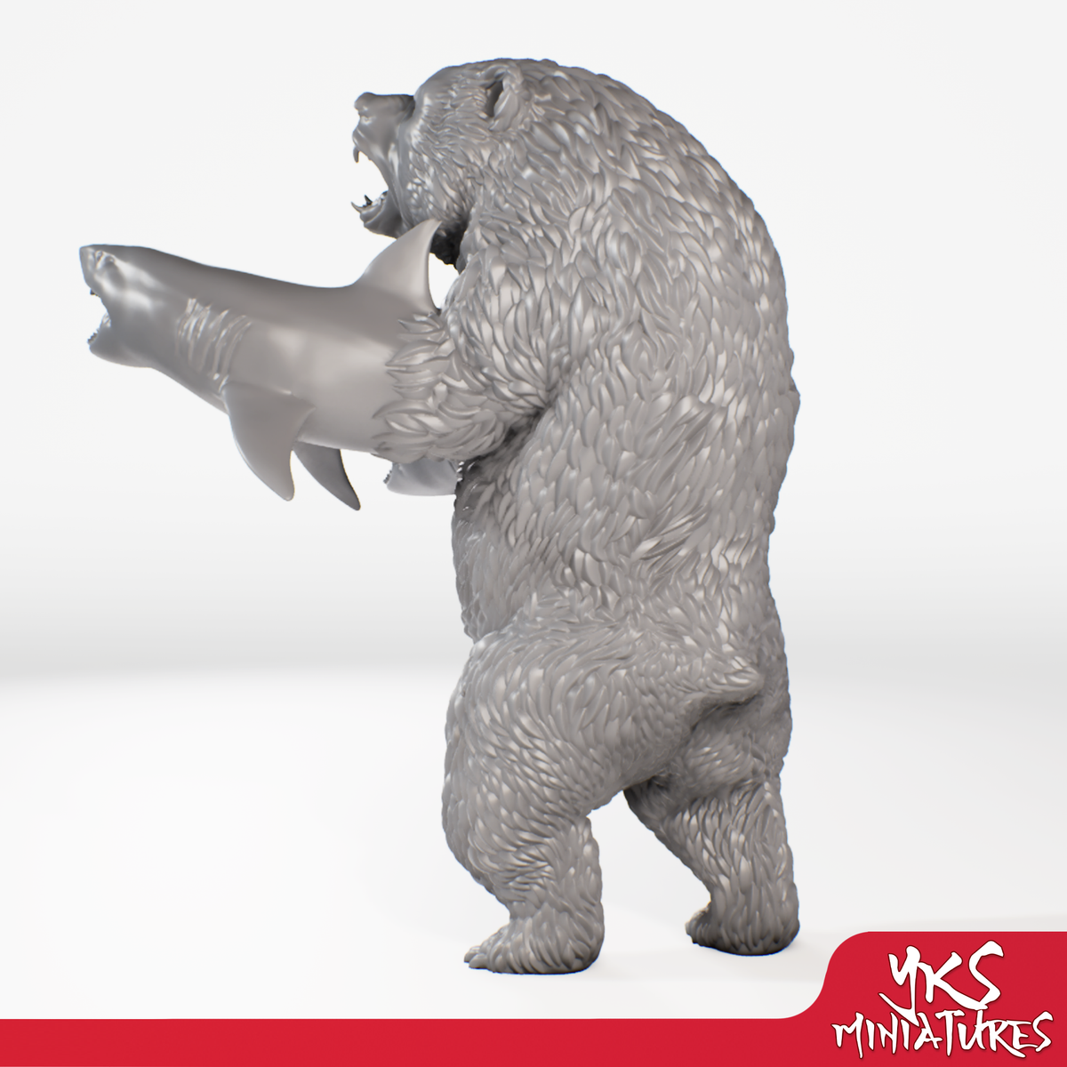 Sharkenbear - 3D Printed Mini for Tabletop Gaming, Dungeons and Dragons, Pathfinder, Kings of War and other RPG's