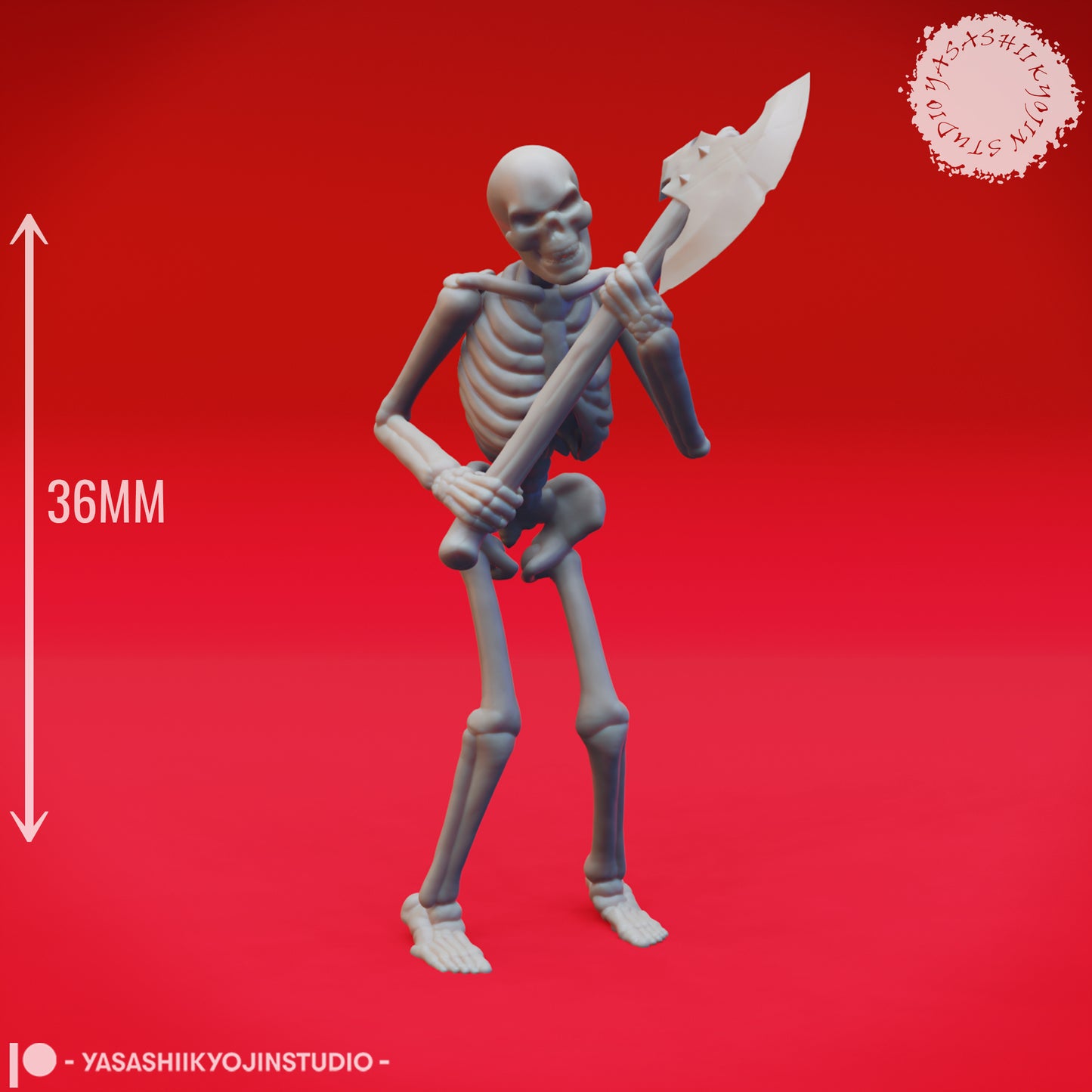 Undead Skeleton Axemen - Tabletop Miniatures (Pre-Supported STL)