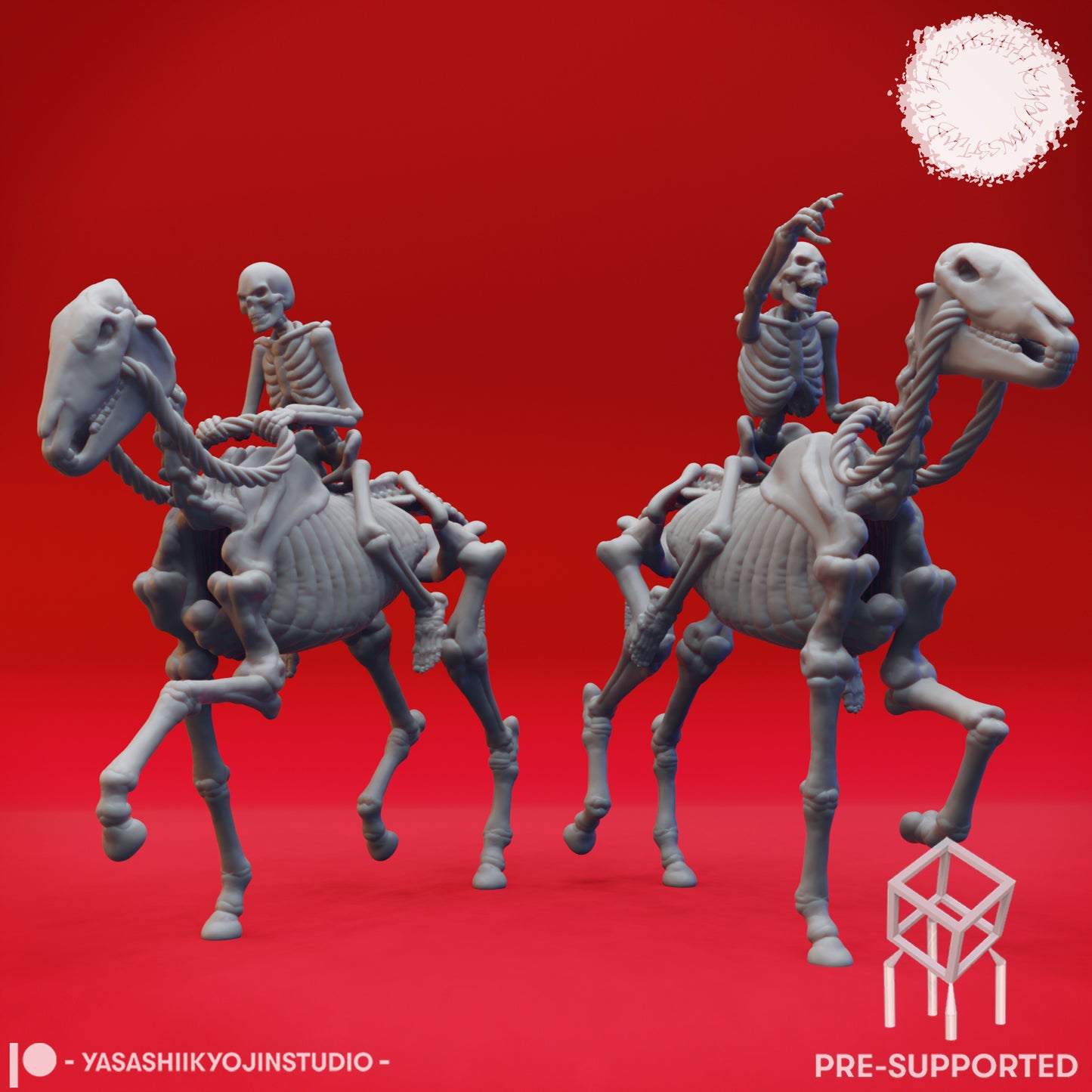 Undead Skeleton Riders - Tabletop Miniatures (Pre-Supported STL)