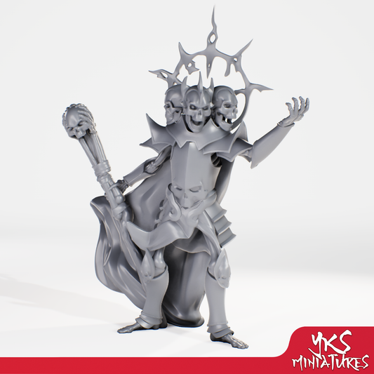 Skull Lord - 3D Printed Mini for Tabletop Gaming, Dungeons and Dragons, Pathfinder, Kings of War and other RPG's